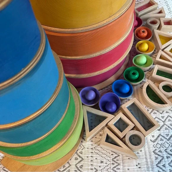 Fun Rainbow Wooden Toy Play Lot 🌈 - Picture 13 of 13